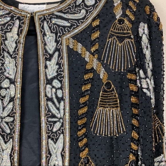 Vintage Retro Silk Embellished Jacket - Picture 2 of 8